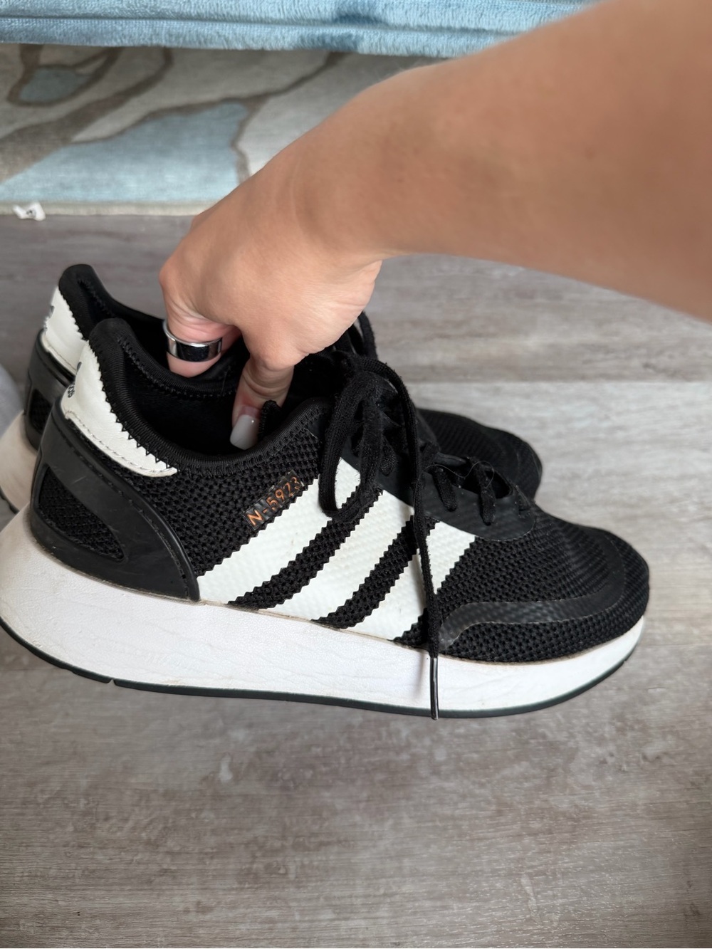 Adidas Men’s  Black & White Mesh Running Sneakers